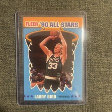 Fleer 1990-91 All-Stars Larry Bird #2 Insert Boston Celtics Basketball NBA