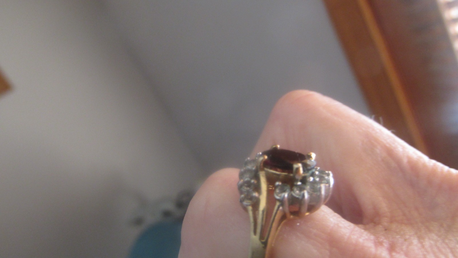 Ruby/Rhinestone Ring Size 8 Free Shipping - image 4