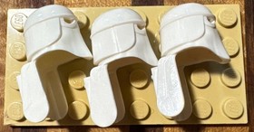 3 Lego Minifigure White Headgear Helmet Star Wars - Snow trooper