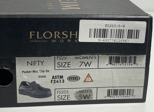 Florsheim Nifty Pucker Moc Slip On Black Work Shoes NEW Womens Size 7 W - Picture 8 of 8