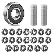20 Pack 608-2RS Ball Bearings, 8X22X7Mm Double Rubber Sealed Deep Groove Skate B