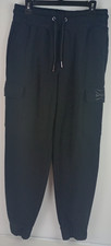 Dogg Supply by Snoop Men's M Black Drawstring Cargo Pocket Sweatpants