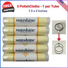 Sunshine 5 Polishing Cloths Jewelry Cleaner Tube Silver Brass Gold Copper Clean