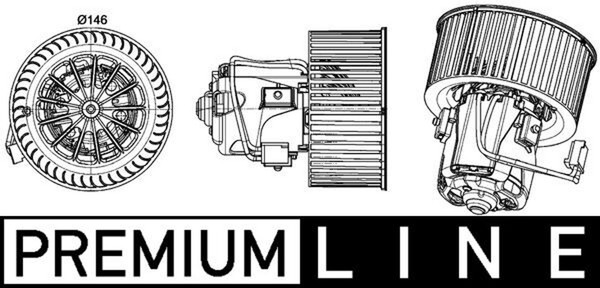 Mahle InnenraumgebläSe Premium Line AB 150 000P FüR Alpina BMW 146,0Mm 276W 12V-image