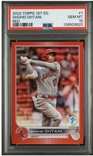 2022 Topps Series 1 Shohei Ohtani Red /50 #1, PSA 10 Pop 2