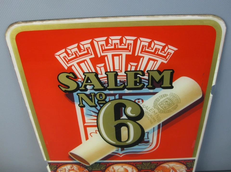 altes Werbeschild Glasschild Salem No.6 Zigaretten Tabak Werbung Reklame 36x27cm - Bild 2 von 4