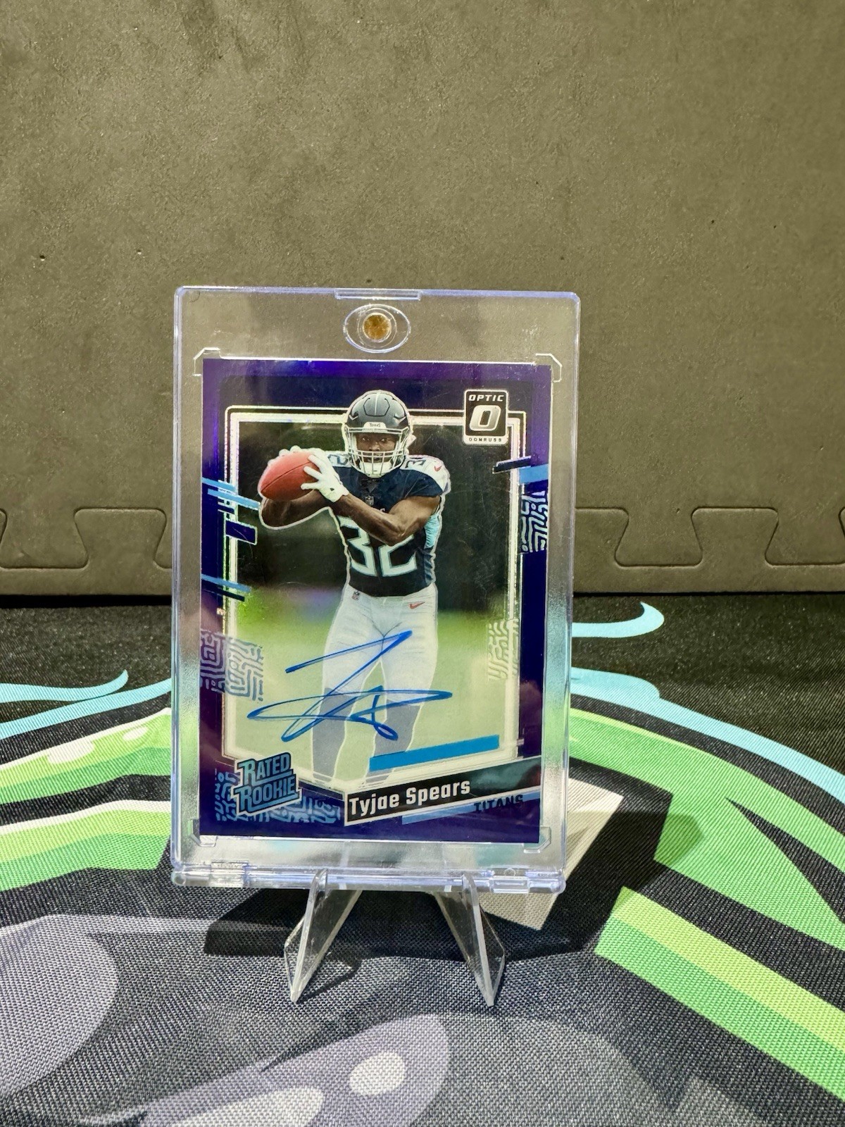 Tyjae Spears 2023 Optic #297 Rated Rookie Autographs - Purple /35