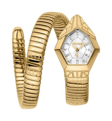 Just Cavalli Women's Snake 316L Stainless Steel Gold Wristwatch