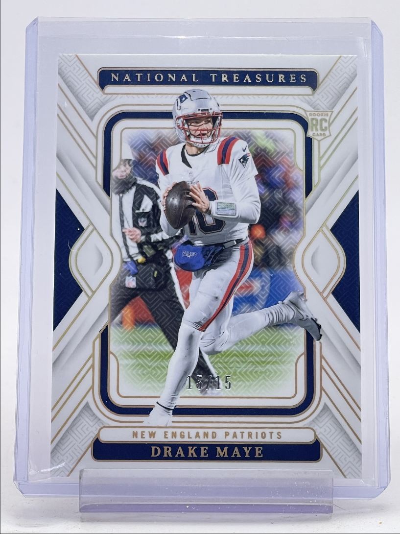 DRAKE MAYE 2024 NATIONAL TREASURES ROOKIE HOLO GOLD #68 RC 15/15 Q5540