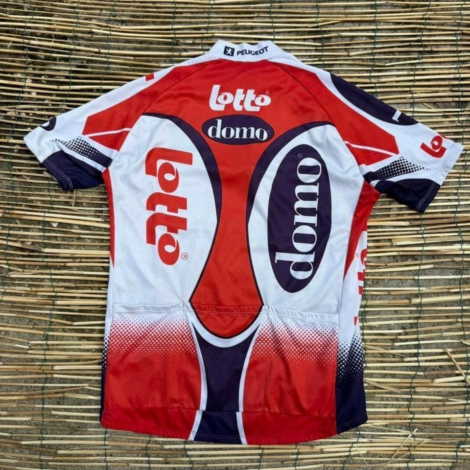 Camiseta de ciclismo Lotto Domo vintage roja blanca azul talla grande Foto 2 de 4