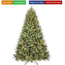 7FT Pre-Lit Artificial Christmas Tree with 2010 PE PVC Mixed Branch Tips, 500...