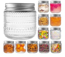 12 Pk 8 oz GLASS DESIGNED Canning MASON JAR NEW IN BOX