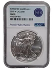 NGC MS 70 2017 W West Point Burnished American Silver Eagle 1oz US Coin