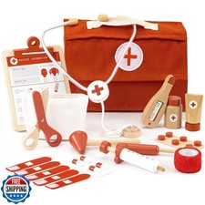 Wooden Doctor Play Set for Toddlers - A Complete Durable Pretend
