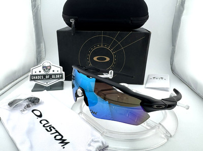 OAKLEY RADAR EV PATH CUSTOM MATTE BLACK PRIZM SAPPHIRE POLARIZED BLUE SUNGLASSES
