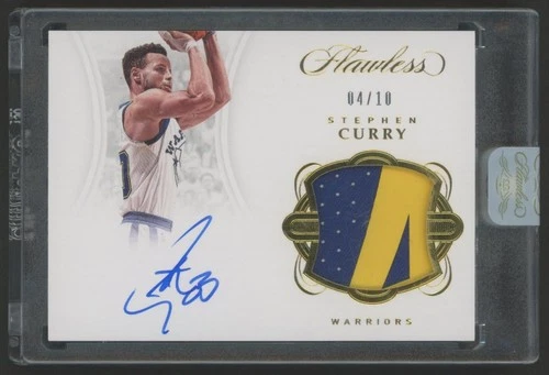 2017-18 Panini Flawless Gold Stephen Curry GU 2-Color Patch ON CARD AUTO 4/10
