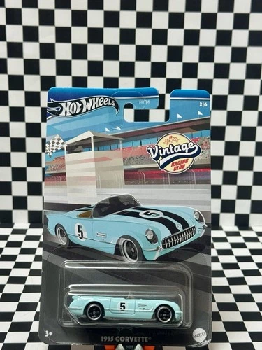 Hot Wheels 1955 Corvette Vintage Racing Club Silver Series - Metal Base Chase