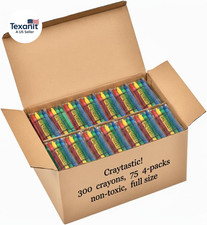 75 Sets of 4-Packs in Cello 300 Total Premium Bulk Crayons in Individual Packs 