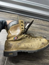 Danner Quarry USA 8" Alloy Toe Men Size 10.5 DBrown Leather Waterproof Work Boot