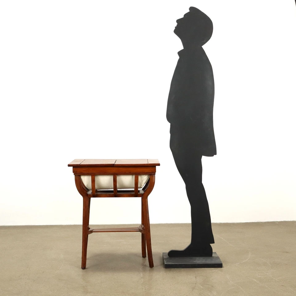 Mesa de centro antigua tela Art Nouveau tapa abierta siglo XX original Foto 2 de 4