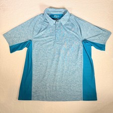 Duluth Trading Co Mens XL Performance Polo Shirt Teal Heathered Short Sleeve
