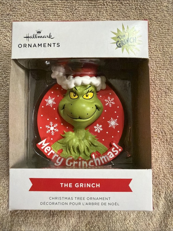 Dr Seuss.The Grinch Hallmark  Christmas Ornament Merry Grinchmas ! Resin NWT -