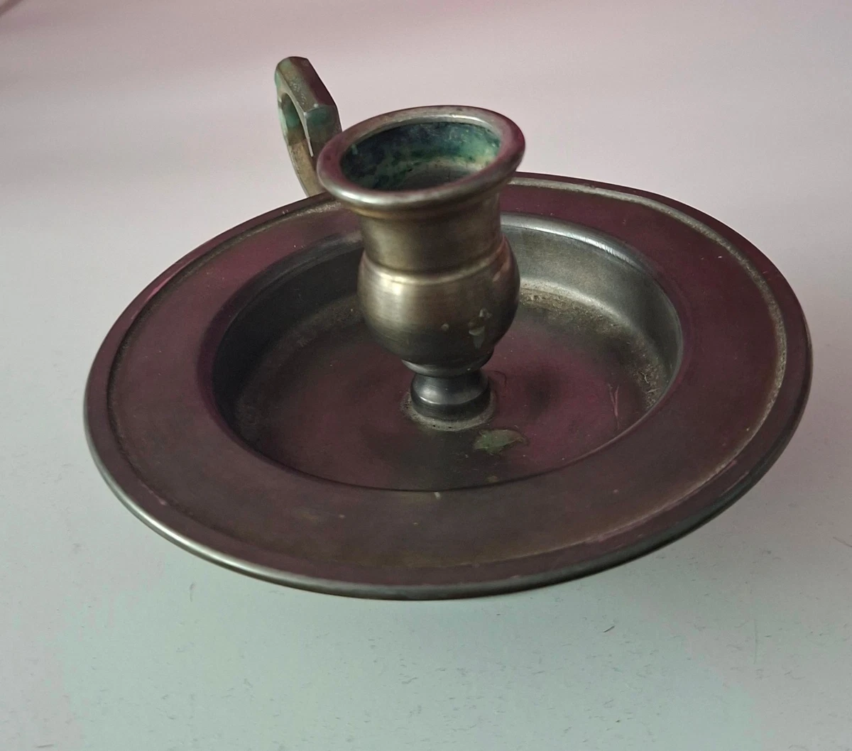 Zinn-Kerzenständer; 12 cm Durchmesser; 8 cm Höhe Rein Zinn