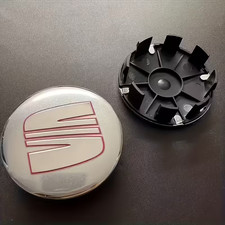 Fits Seat Alloy Wheel Centre Cap Hub x4 Silver Red 63mm Many Models 1P0601165