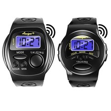 Awaiymi 2PCS English Atomic Talking Watch Black Watches for The black