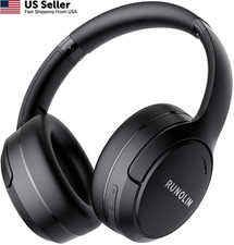 RUNOLIM Hybrid Active Noise canceling Bluetooth wireless headphones, Black 