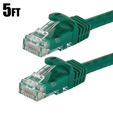 5FT Cat6 RJ45 Ethernet LAN Network Patch Cable UTP Copper Wire Gold 24AWG Green