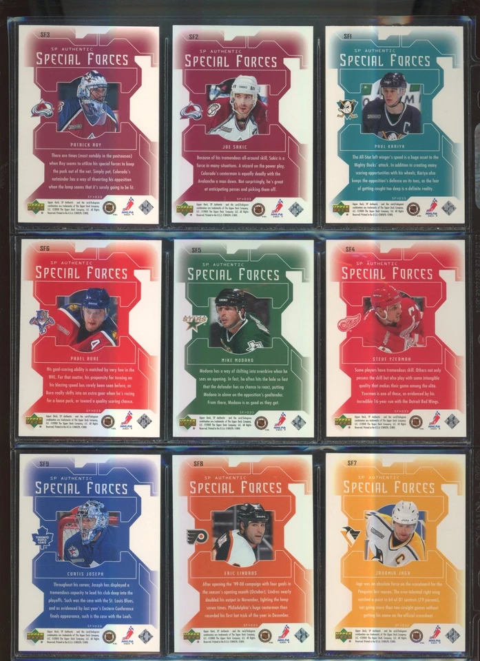 1999-00 SP Authentic Special Forces Complete Set 1-10 - Image 2 of 4