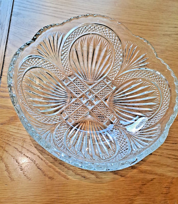 Vintage Imperlux Kristall Servierschale echt handgeschliffen Bleikristall Obstschale