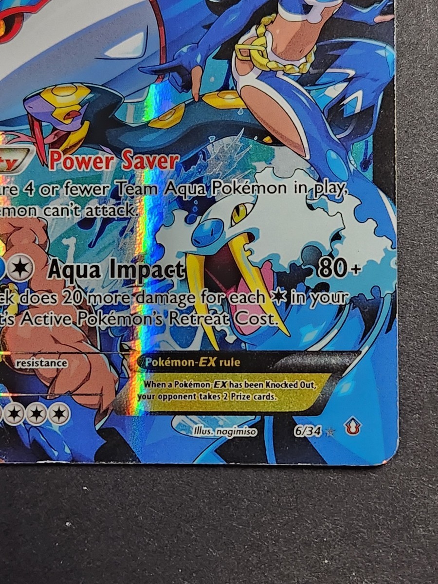 Team Aqua's Kyogre EX 6/34 Double Crisis Holo Full Art Pokemon TCG