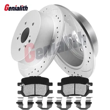 Rear Drilled Rotors & Ceramic Brake Pad For 2009 2010 2011 - 2016 Toyota Venza