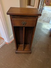 Vintage Oak Wood Plant Stand Small