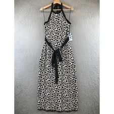 New Diane Von Furstenberg Target Floral Halter Maxi Dress Belted Size L