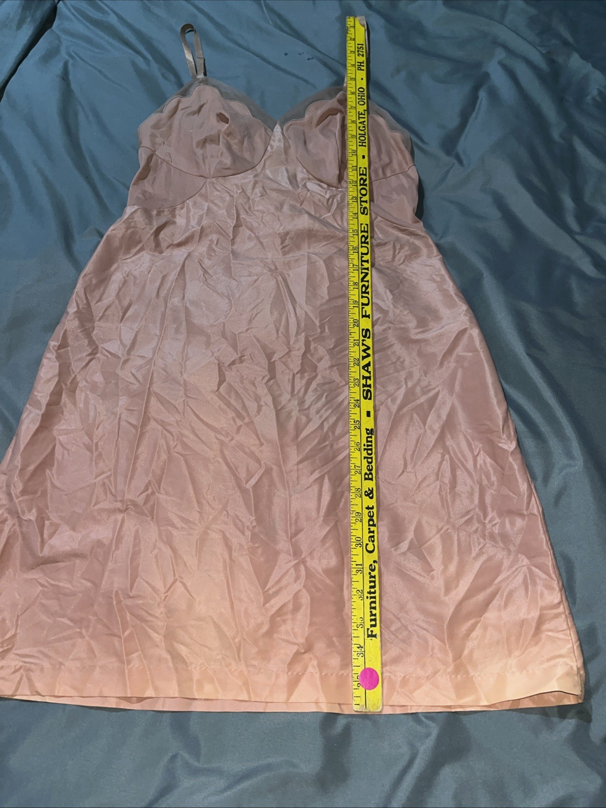 Vtg Kayser Movie Star Nylon Pink Pinup Slip Lingerie Nightgown Adjustable Straps