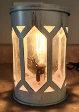 Candle Warmers Etc. Whitewashed Lantern 11” Tall 