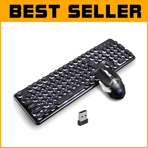 Crystal Panel Gaming Keyboard & Mouse Combo - Mechanical Feel & LED Lights