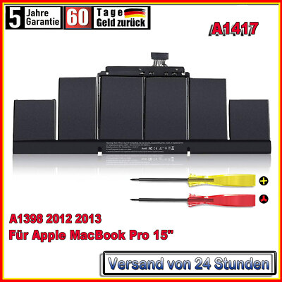 Akku A1417 für Apple MacBook Pro 15'' Retina A1398 Mid 2012 Early 2013 LiPo 95WH
