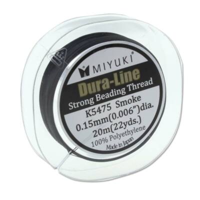 Miyuki Dura-Line Beading Thread 43743 Size D 0.015mm 20m Smoke Gray