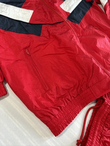 Tuta jogging pista vintage anni 90 foderata swishy giacca pantaloni giacca zip gamba M/P - Foto 4 di 13