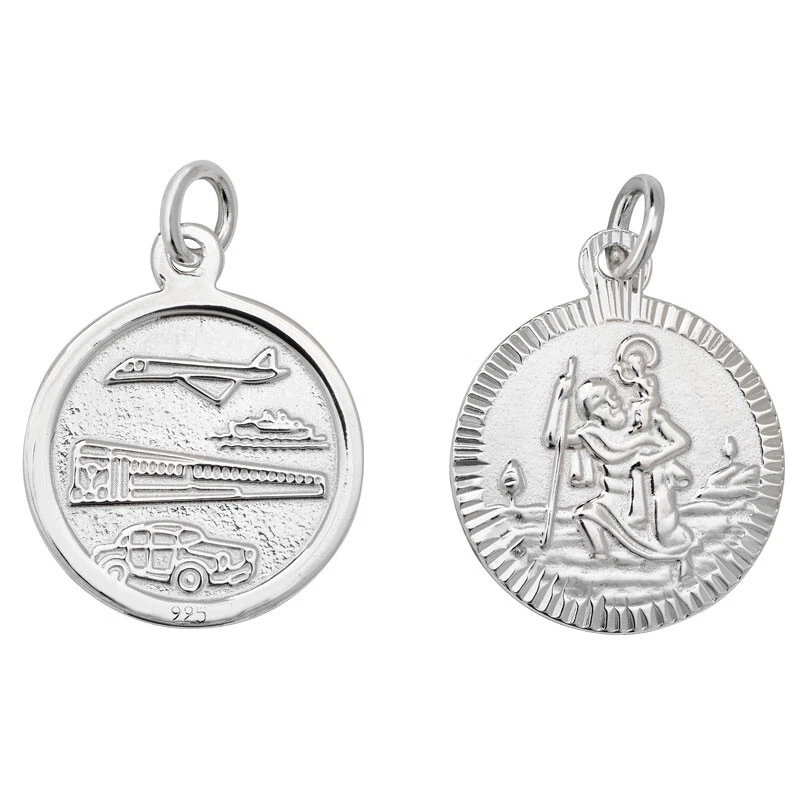 Small St Christopher Pendant Sterling Silver 925 Hallmarked All Chain Lengths