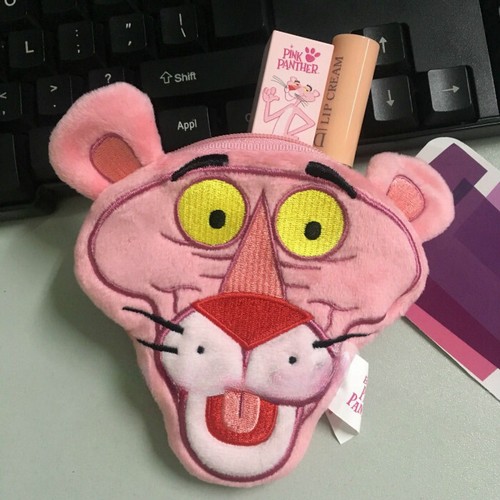 Pink Panther Coin Purse Hanging Ornament Plush Pendant Storage Bag Decoration 1X - Picture 3 of 11