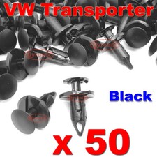 VW TRANSPORTER T4 T5 T6 LONGER LONG TRIM PANEL CLIPS BLACK VAN CARPET LINING 50