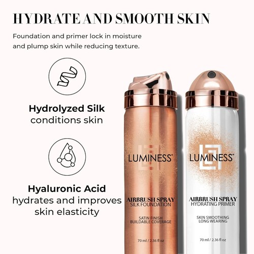 Airbrush Spray Foundation Kit Warm Medium Hydrating Primer Brush All-in-One - Picture 6 of 11
