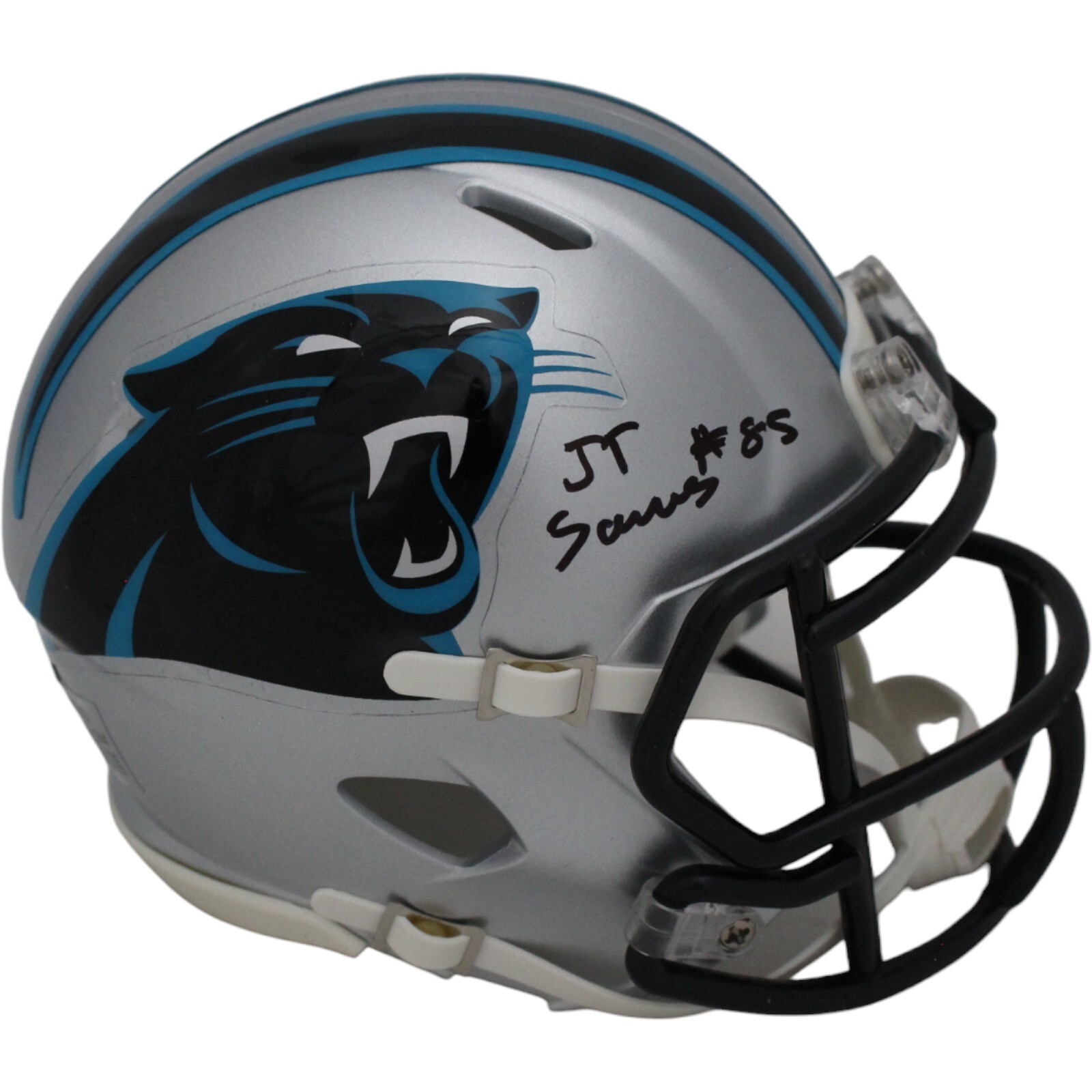 Ja'tavion Sanders Autographed Signed Ja'tavion Sanders Carolina Panthers Mini Helmet Beckett 