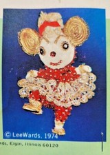 LeeWards CHRISTMAS MOUSE Vintage 1974 Sequin Bead Christmas Ornament Kit NOS