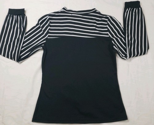 Womens Black and White Top S/M - Picture 5 of 6